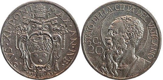 1933/34 Vatican 20 Centesimi